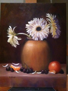  Gerber daisy's11x14 oil on canvas 8x10 for Sale